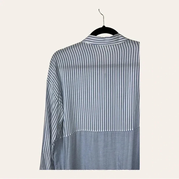 0905. TWO BY VINCE‎ CAMUTO STRIPE BUTTON DOWN TOP COLLAR SIZE LARGE - Picture 7 of 9